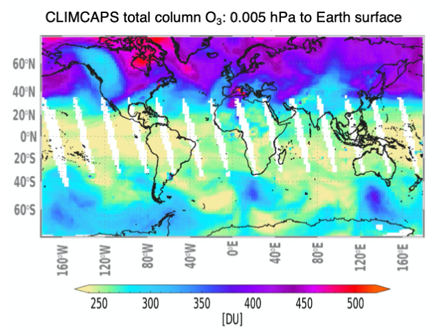 Plot of CLIMCAPS total column ozone
