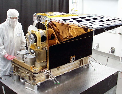 Photo of AIRS instrument in clean room.