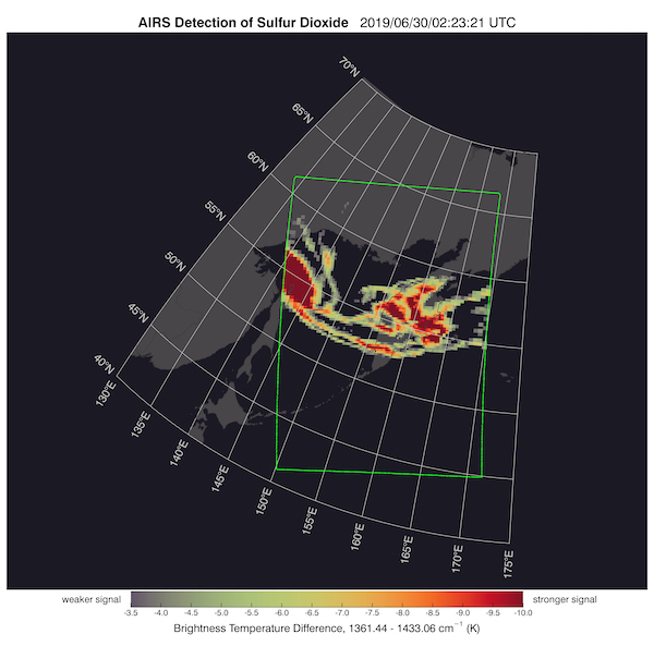 Raikoke eruptions 2019.06.30