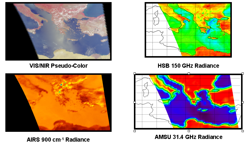 Simultaneous data from all four AIRS Suite instruments