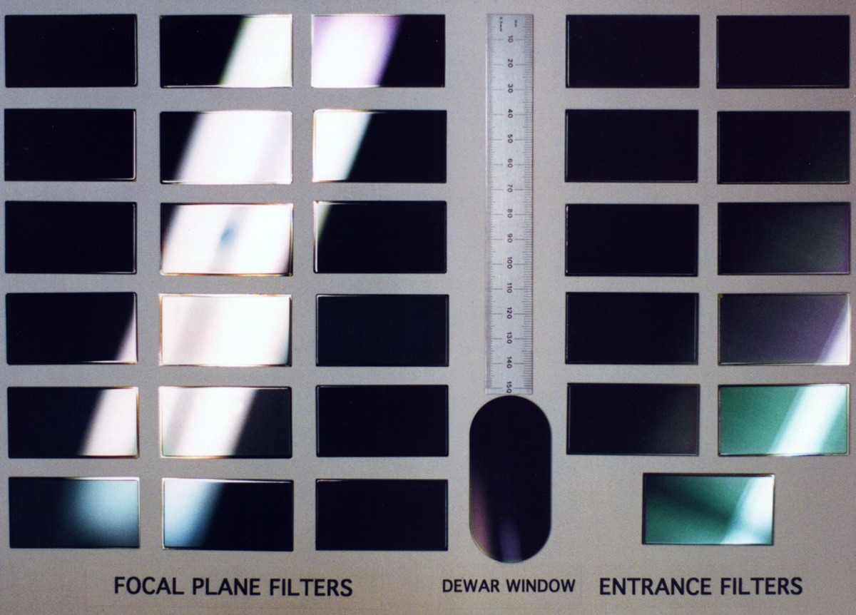 a collection of all the coated transmissive optics in AIRS. Not clear why there is an extra focal plane filter.