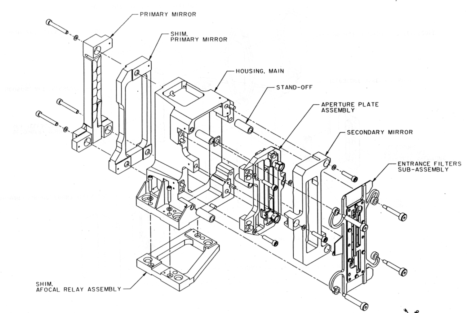 AIRS afocal relay exploded diagram