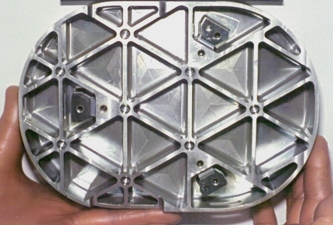 AIRS spectrometer camera Schmidt mirror, showing lightweighted backside