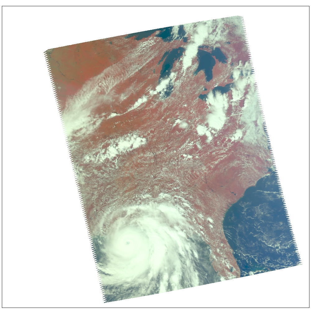 visible wavelengths image of Hurricane Ida