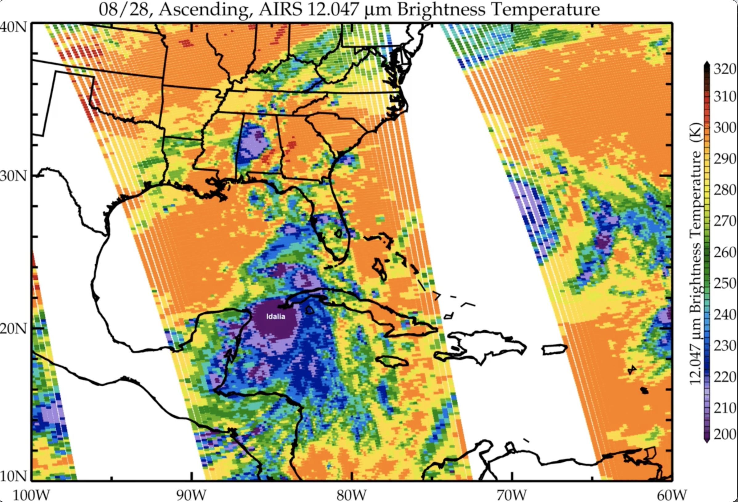 slide 1 - Hurricanes Idalia and Franklin as Viewed by AIRS
