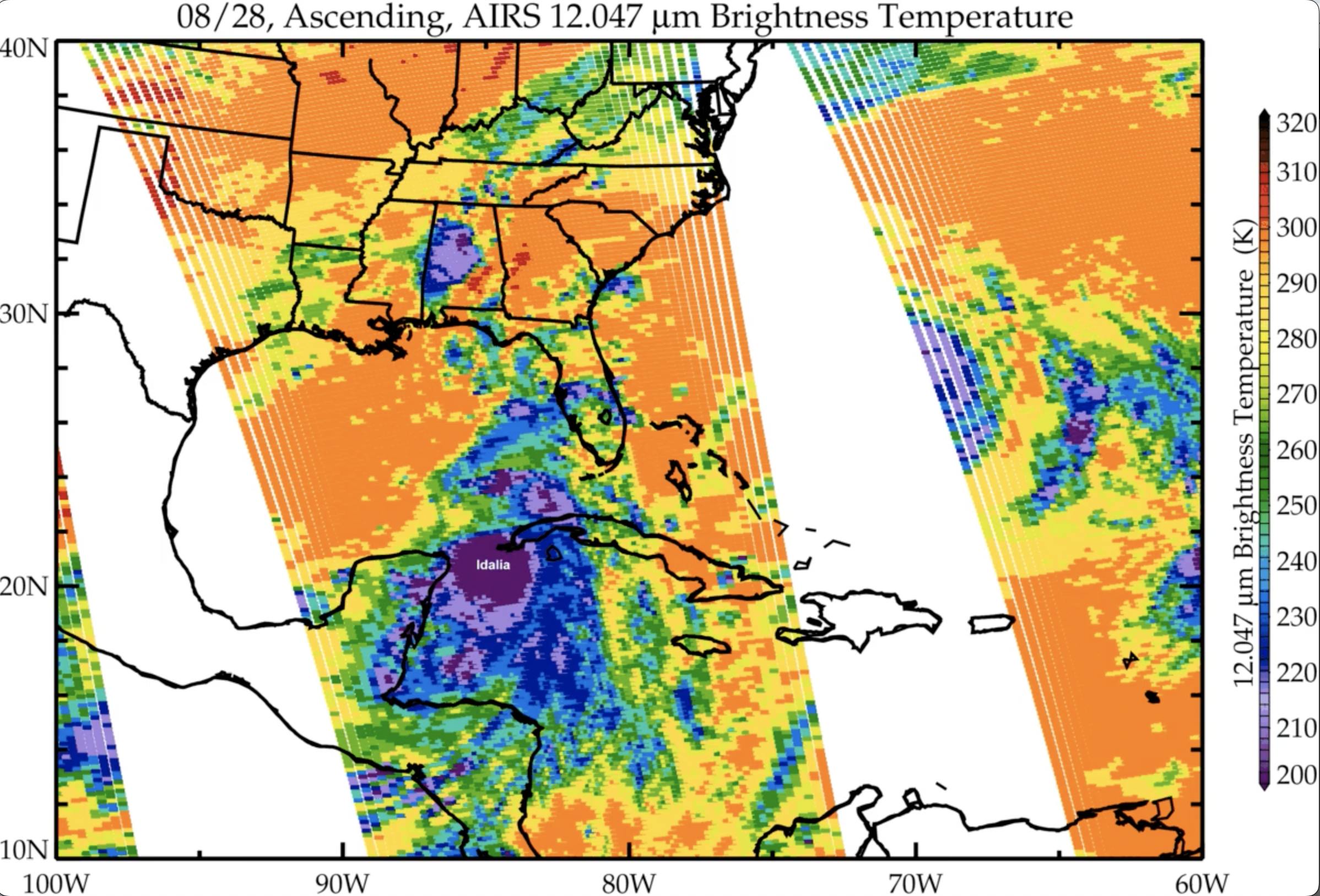 slide 2 - Hurricanes Idalia and Franklin as Viewed by AIRS