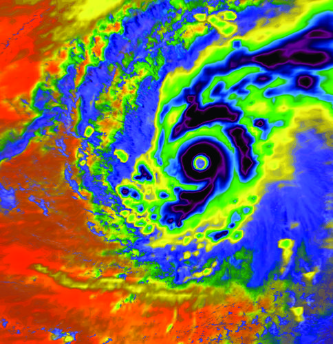 Supertyphoon Pongsona over Guam, 2002